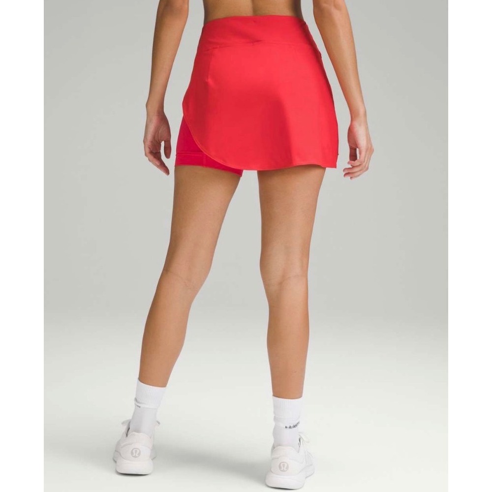 Lululemon Asymmetrical Layered High Rise Tennis Skirt 8 Red Pink W8AIRS Active - Picture 2 of 12